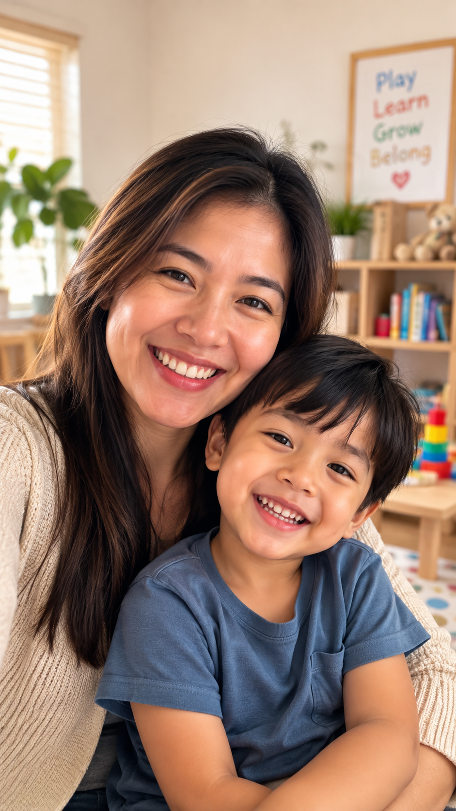 A parent and her son sharing their BrightSteps experience