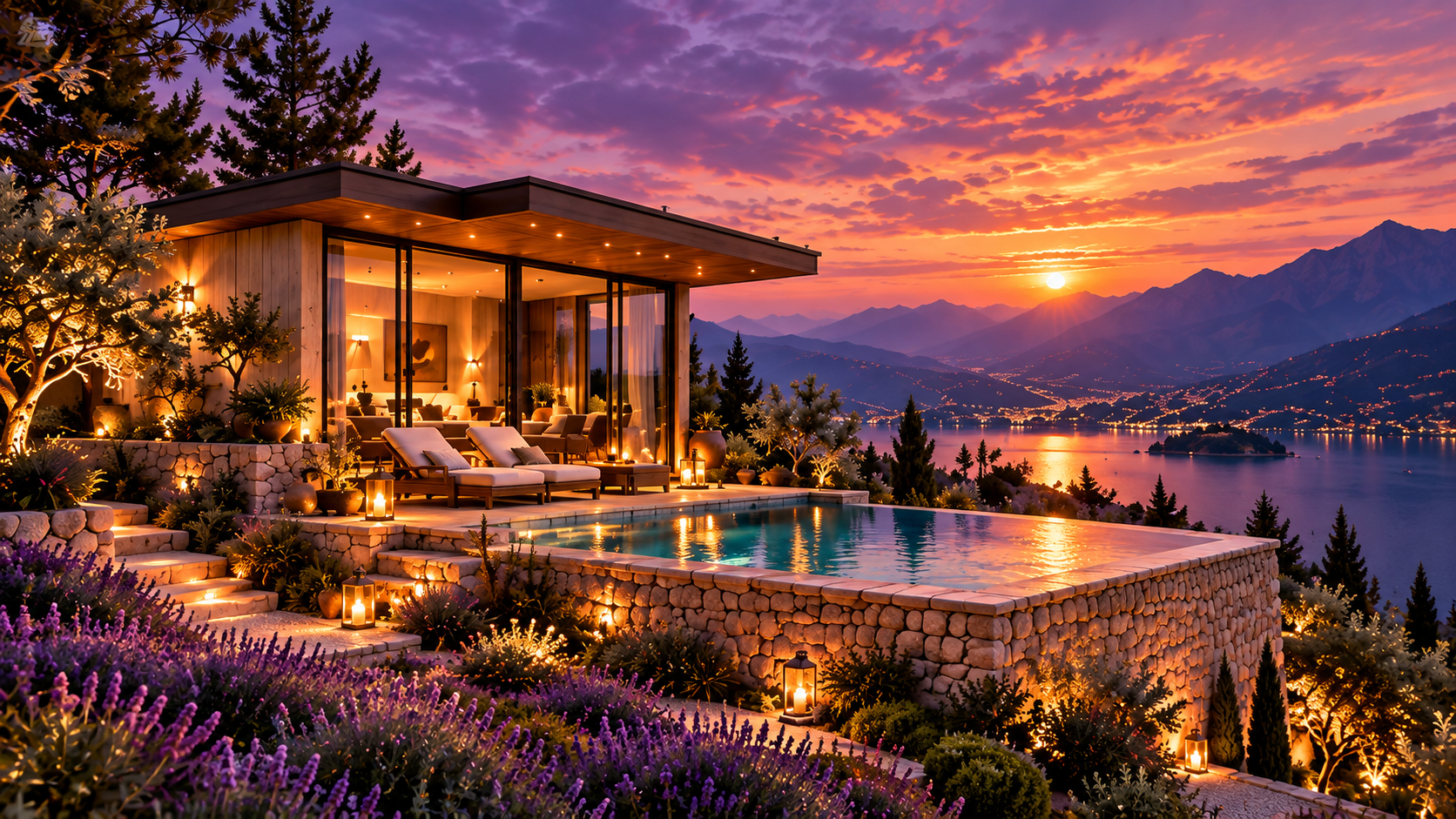 Ridge Pavilion at sunset