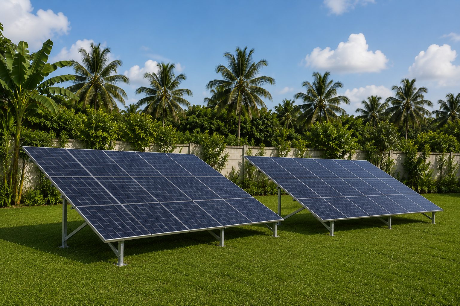 Commercial solar panel installation
