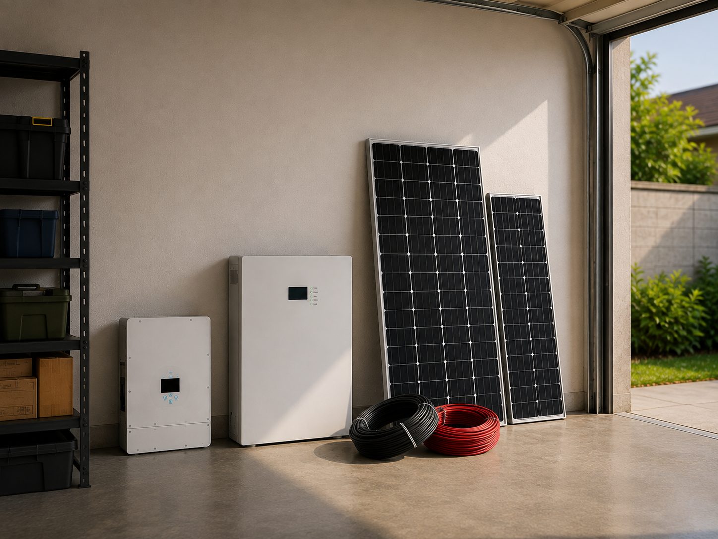 Hybrid solar system with battery storage