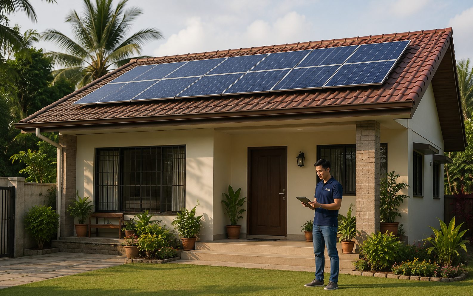 Residential rooftop solar installation