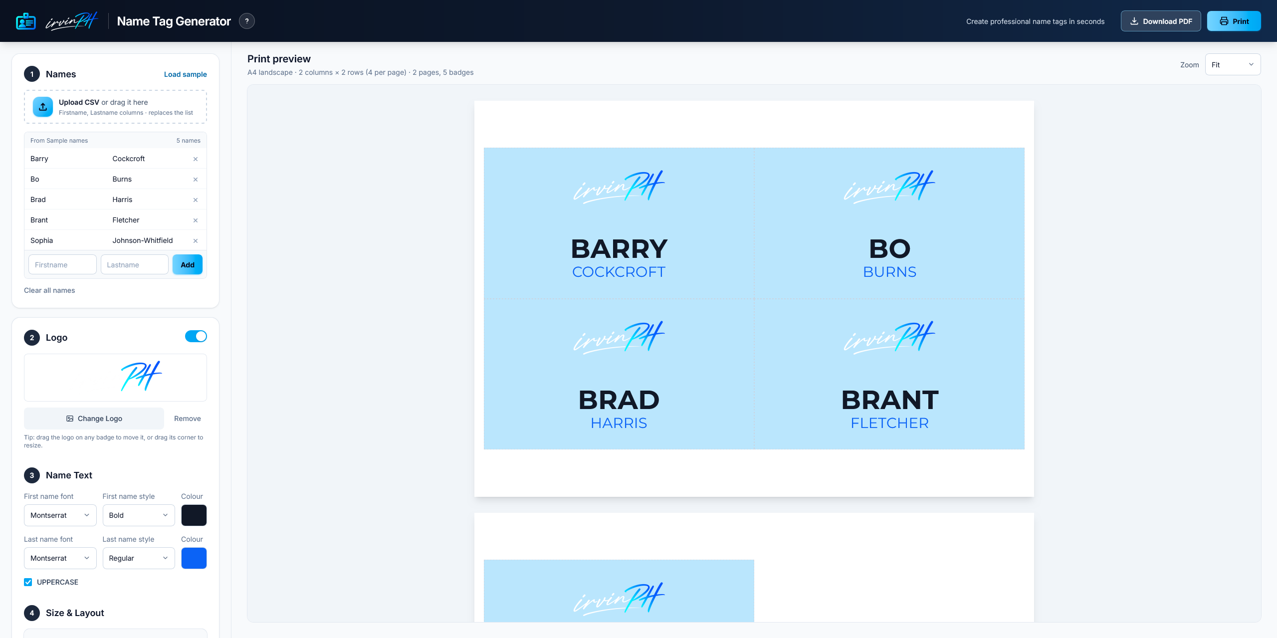 Name Tag Generator
